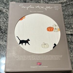 4-pc Sophie Allport Pumpkin Cat Bed Linen sheet set 100% cotton 200T QUEEN SIZE